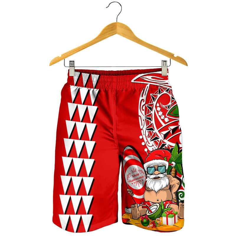Hawaii Mele Kalikimaka Santa Claus Beach Men Shorts LT6 - Polynesian Pride