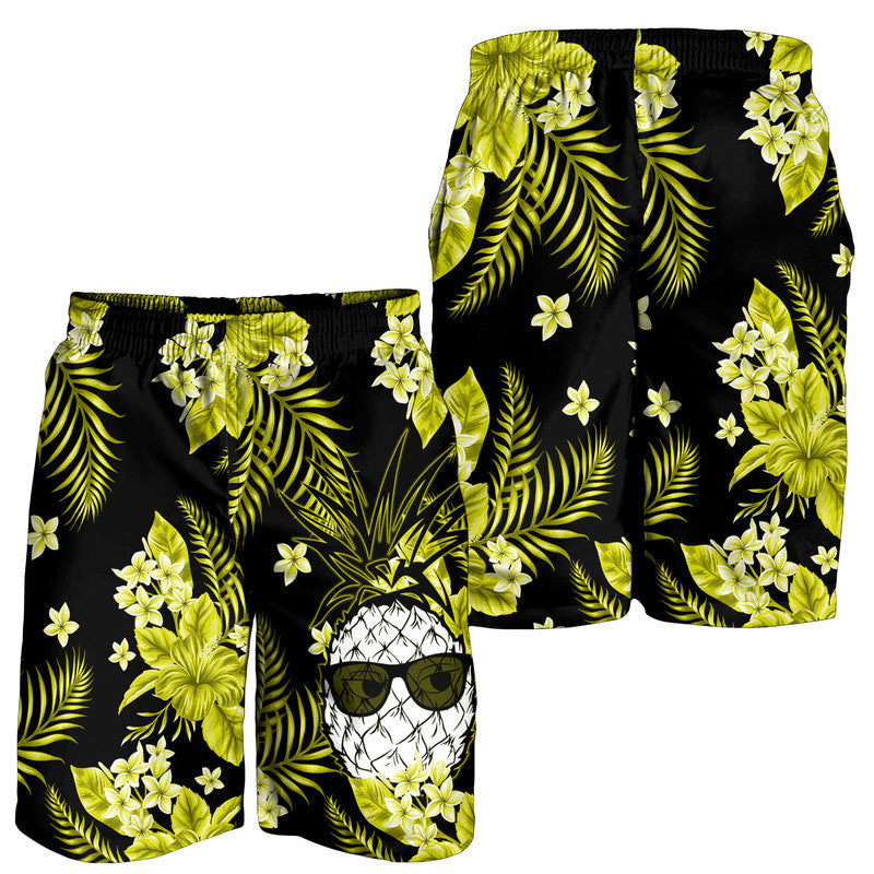 Hawaii Summer Colorful Pineapple Men Shorts Yellow LT6 Yellow - Polynesian Pride
