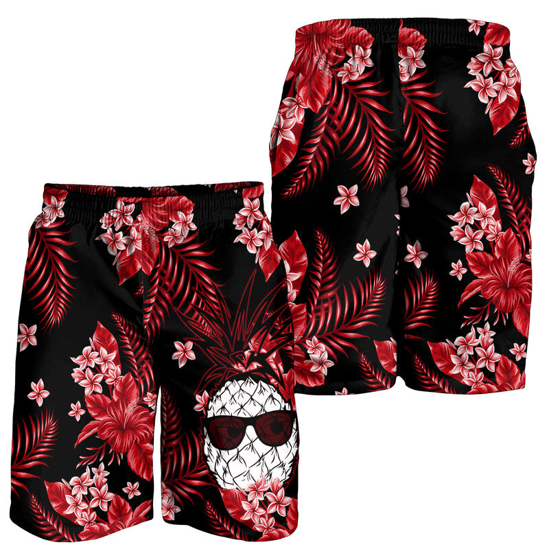 Hawaii Summer Colorful Pineapple Men Shorts Red LT6 Red - Polynesian Pride