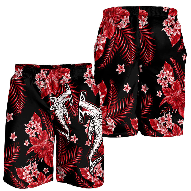 Hawaii Summer Colorful Shark Men Shorts Red LT6 Red - Polynesian Pride