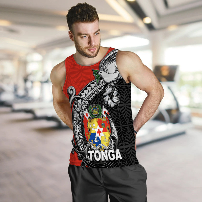 Tonga Hook Tattoo Men Tank Top Black LT6 - Polynesian Pride