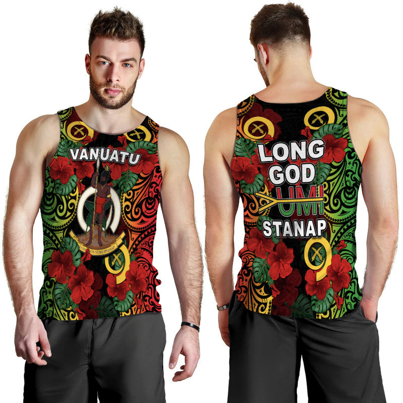 Vanuatu And Hibiscus Men Tank Top LT6 - Polynesian Pride