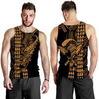 Hawaii Polynesian Warrior Kakau Men Tank Top-Gold LT6 - Polynesian Pride