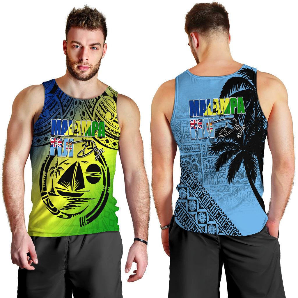 Malampa Fiji Day Men Tank Top Flags Mix Style LT7 - Polynesian Pride