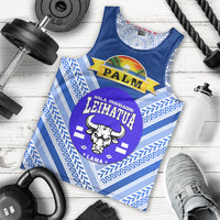 Mate Ma'a Tonga Men Tank Top Leimatu'a Bulls Creative Style - Blue NO.1 LT8 - Polynesian Pride