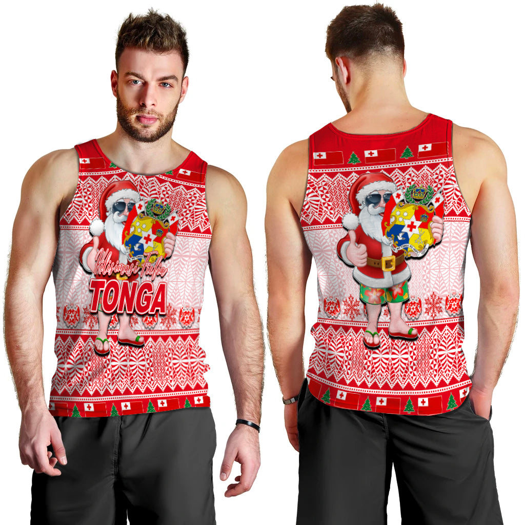 Tonga Christmas Men's Tank Top Cool Santa Claus LT6 - Polynesian Pride