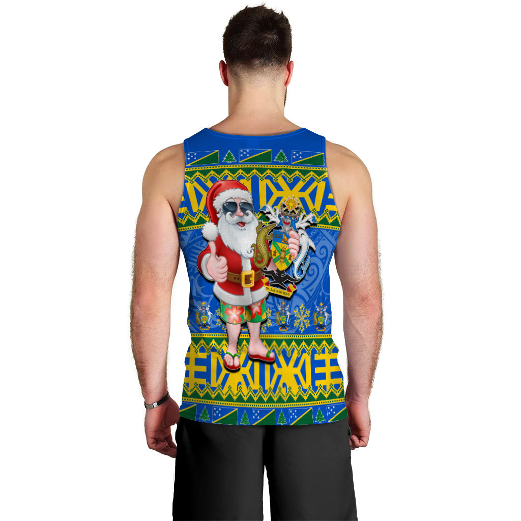 Solomon Islands Christmas Men's Tank Top Cool Santa Claus LT6 - Polynesian Pride