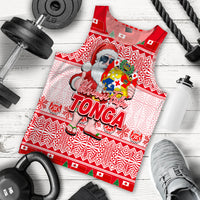 Tonga Christmas Men's Tank Top Cool Santa Claus LT6 Red - Polynesian Pride