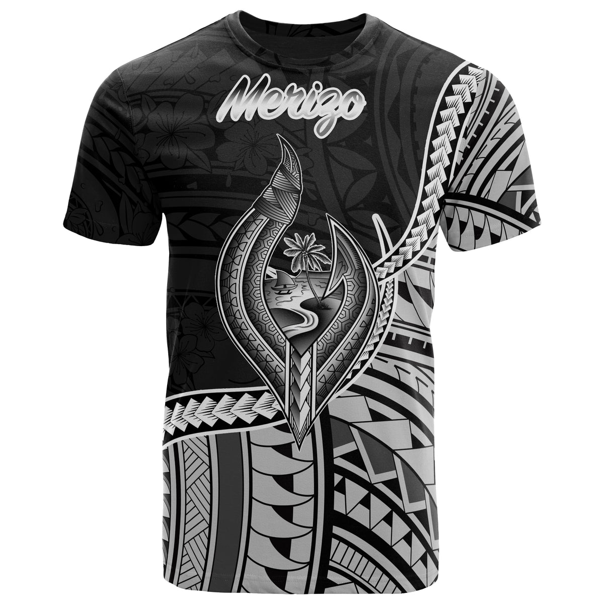 Guam T Shirt Merizo Polynesian Patterns Unisex Black - Polynesian Pride