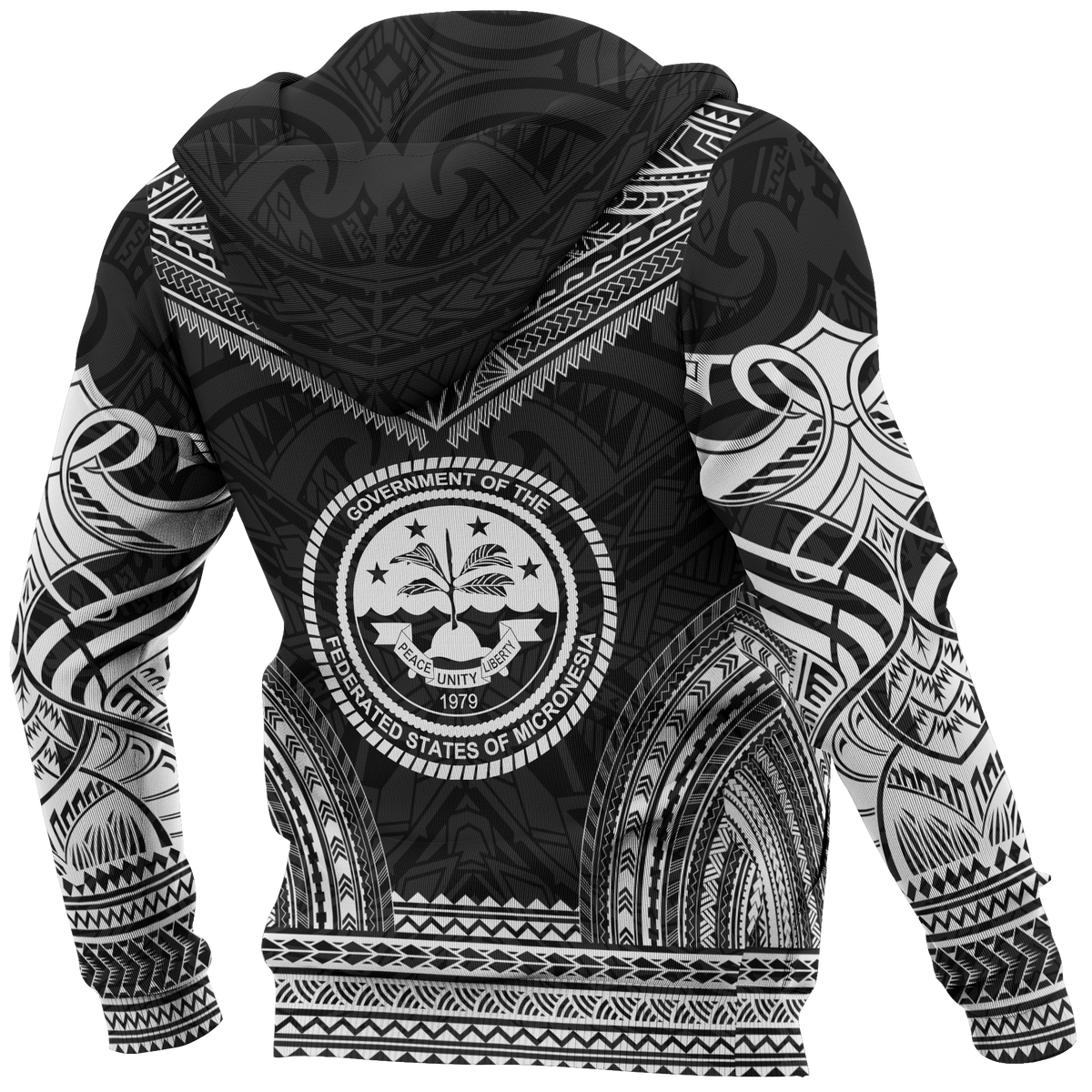 Micronesia Polynesian Chief Hoodie Black Version - Polynesian Pride