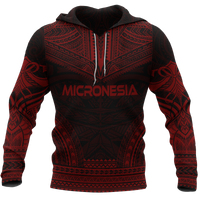 Micronesia Polynesian Chief Hoodie Red Version Unisex Red - Polynesian Pride