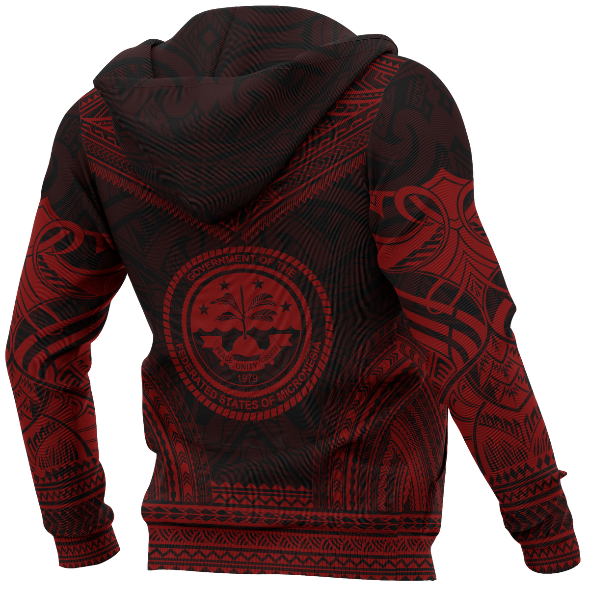 Micronesia Polynesian Chief Hoodie Red Version - Polynesian Pride