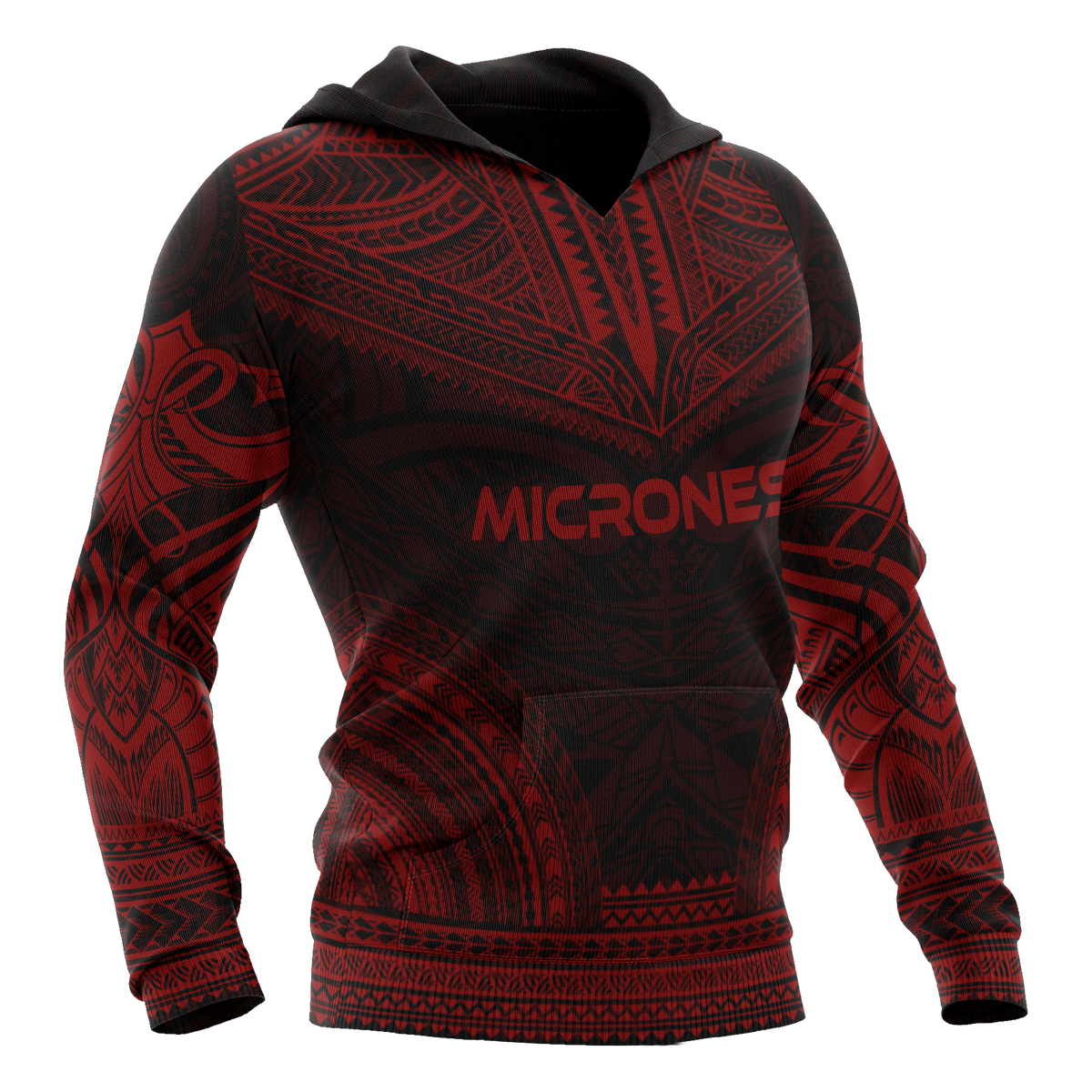 Micronesia Polynesian Chief Hoodie Red Version - Polynesian Pride