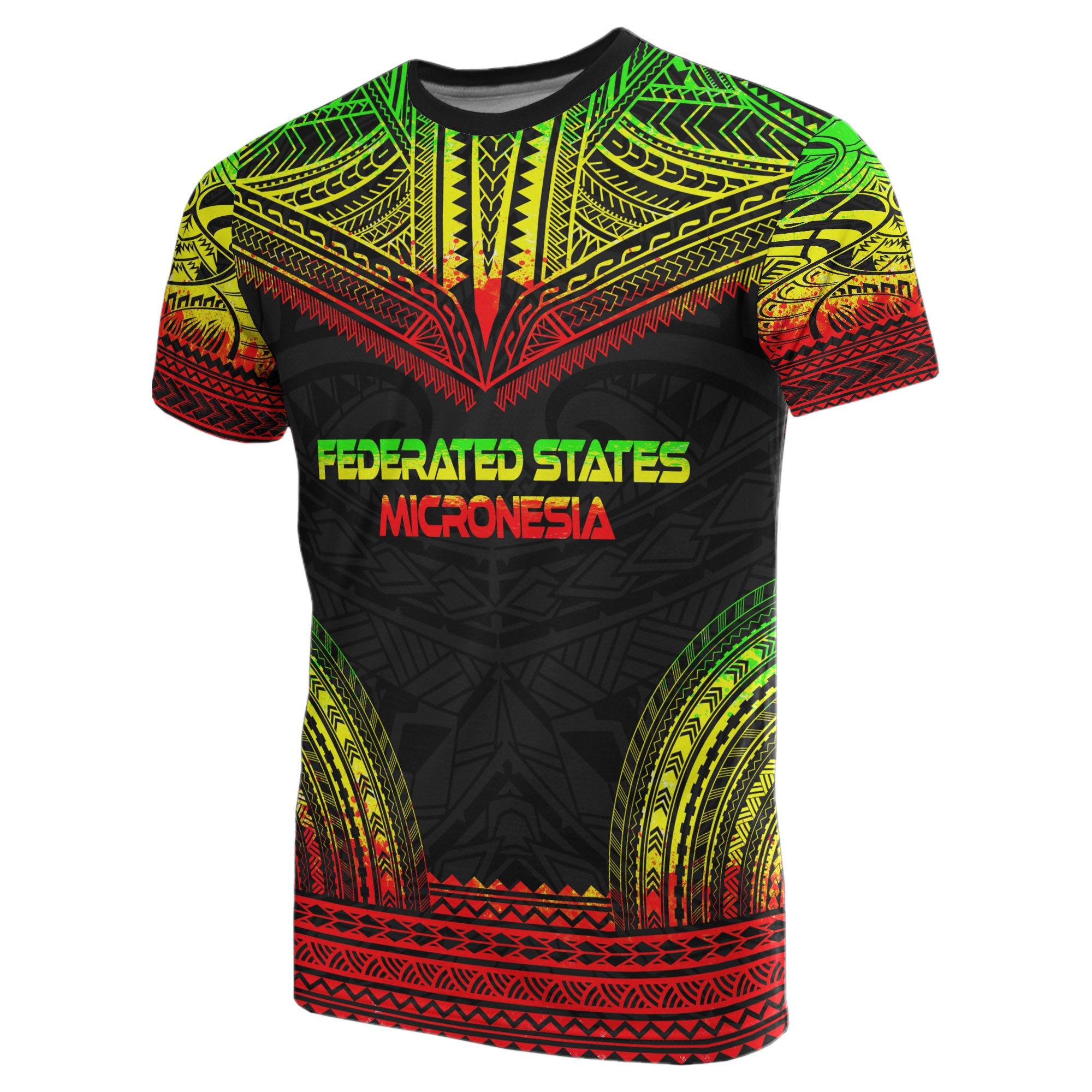 Federated States of Micronesia All Over T Shirt F S M Flag Polynesian Tattoo Reggae Unisex Reggae - Polynesian Pride