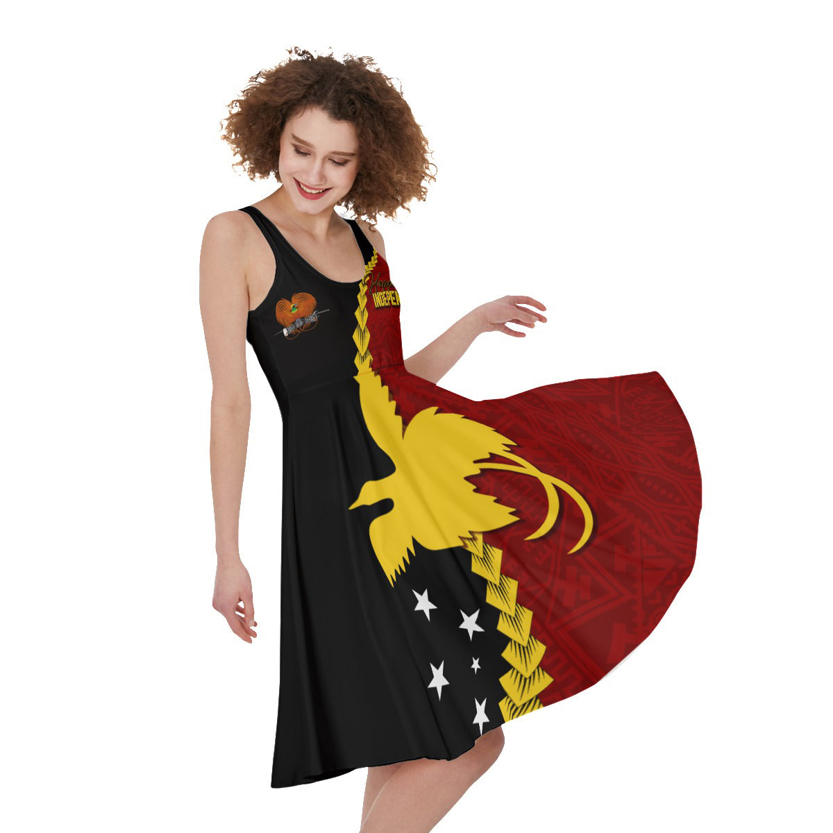 Papua New Guinea Women's Dress 47th Independence Anniversary - Motu Revareva LT7 Women Red - Polynesian Pride