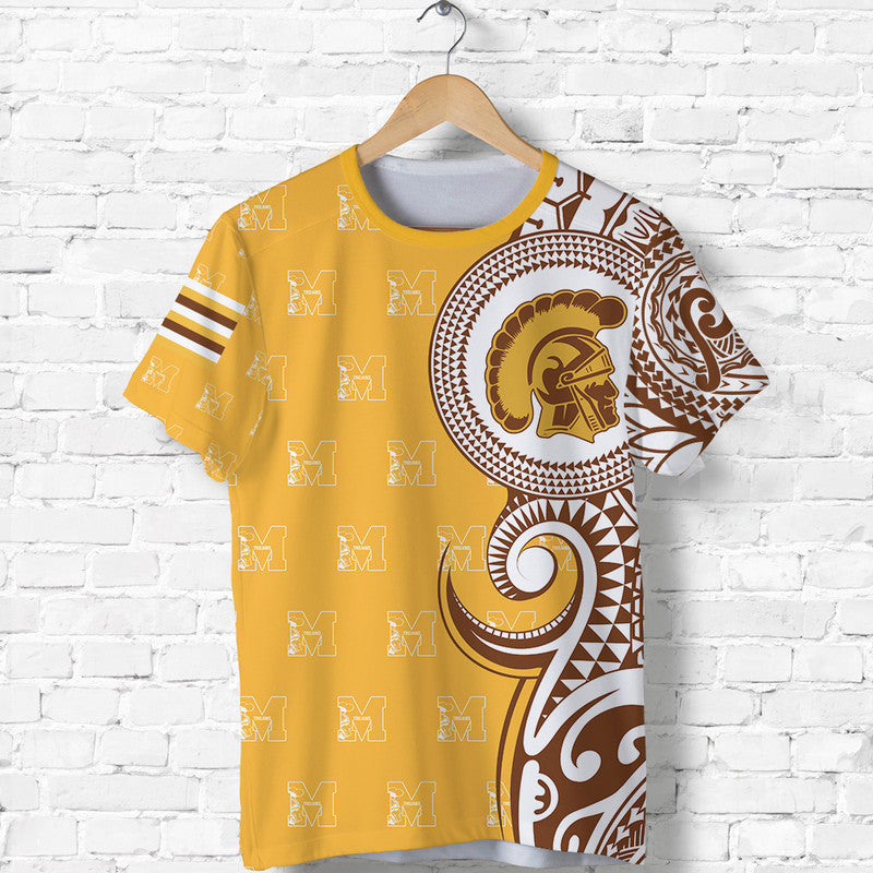 (Kaopuiki Kaikaina) Mililani High School T Shirt Tribal Kakau LT8 Gold - Polynesian Pride