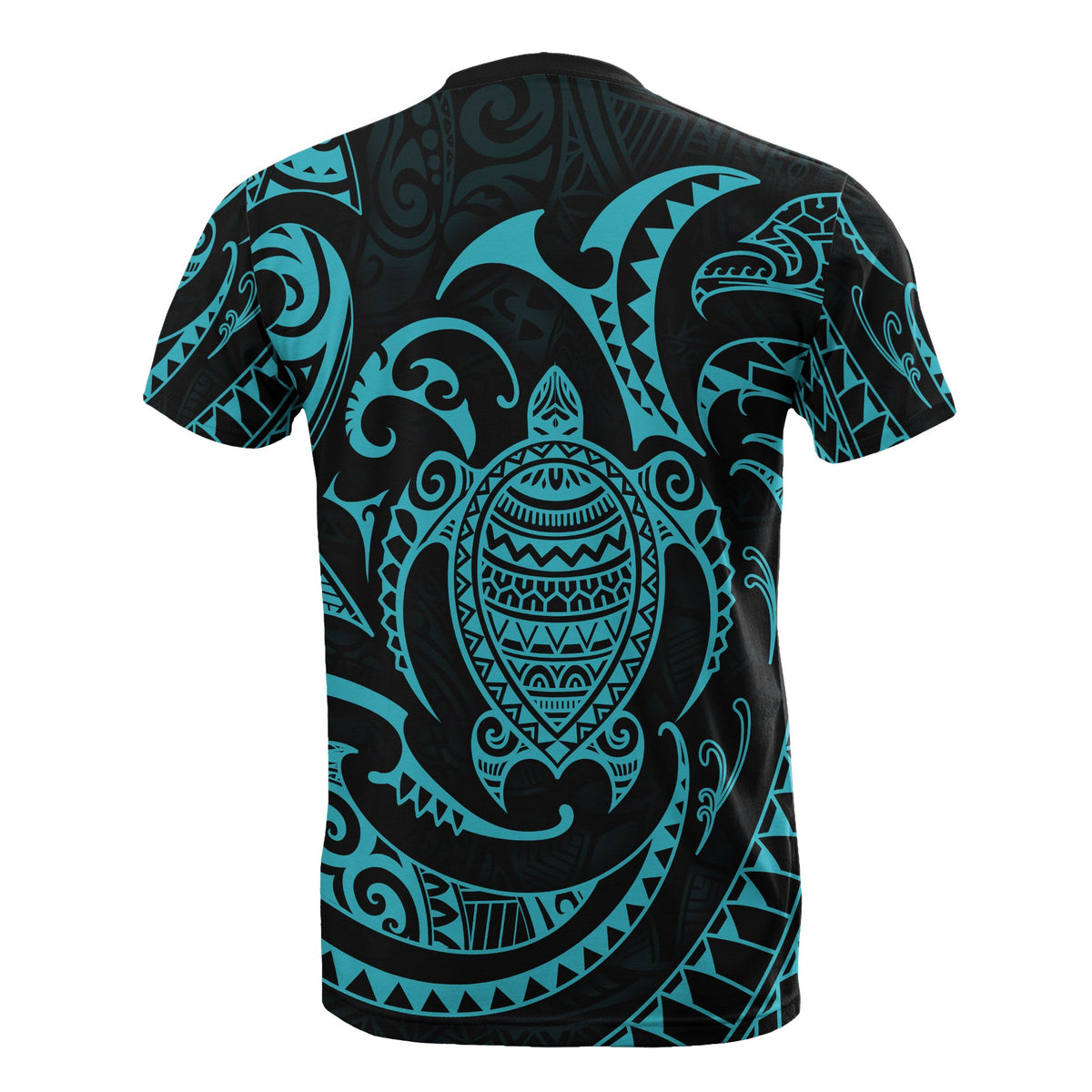 Polynesian All Over T Shirt Blue Turtle - Polynesian Pride