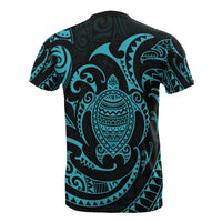 Polynesian All Over T Shirt Blue Turtle - Polynesian Pride