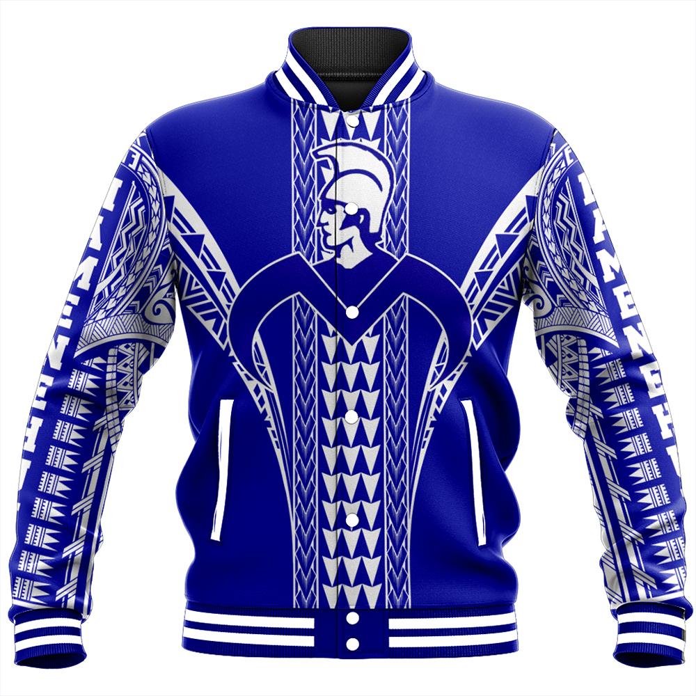 Hawaii Baseball Jacket - Moanalua High Baseball Jacket - AH Unisex Blue - Polynesian Pride