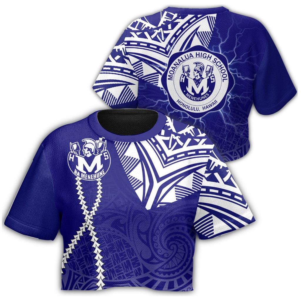 hawaiiCrop Top T - Shirt - Moanalua High Crop Top T - Shirt - Forc Style AH Female Blue - Polynesian Pride