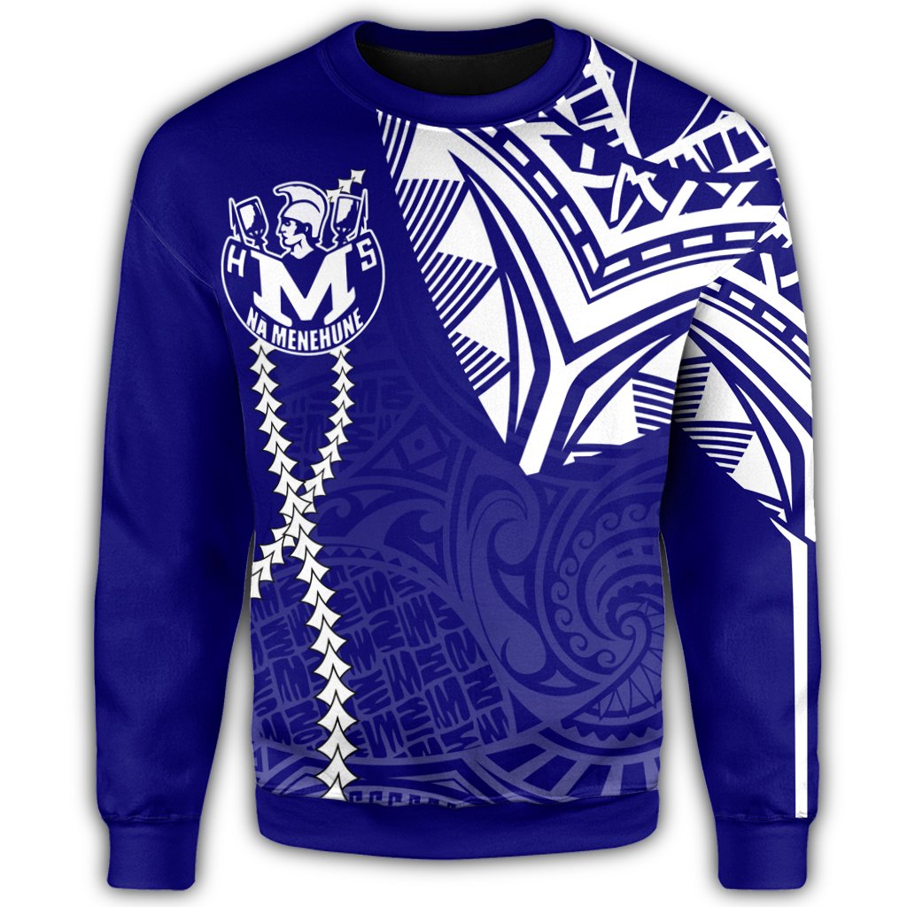 Hawaii Sweatshirt - Moanalua High Sweatshirt - Forc Style AH Unisex Blue - Polynesian Pride