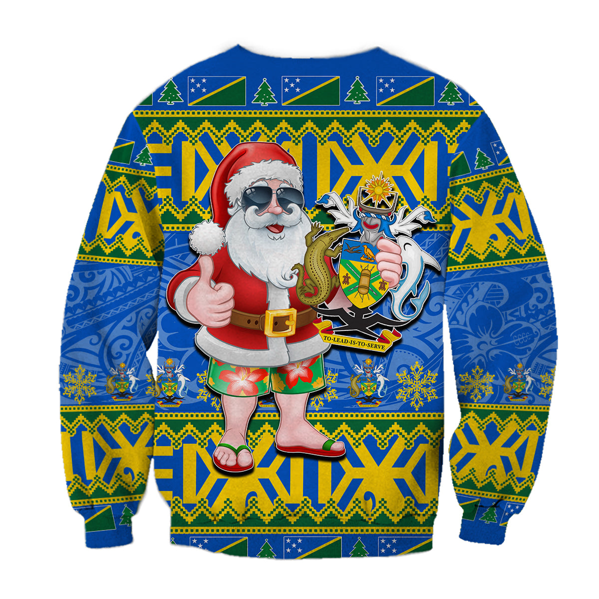 Solomon Islands Christmas Sweatshirt Cool Santa Claus LT6 - Polynesian Pride