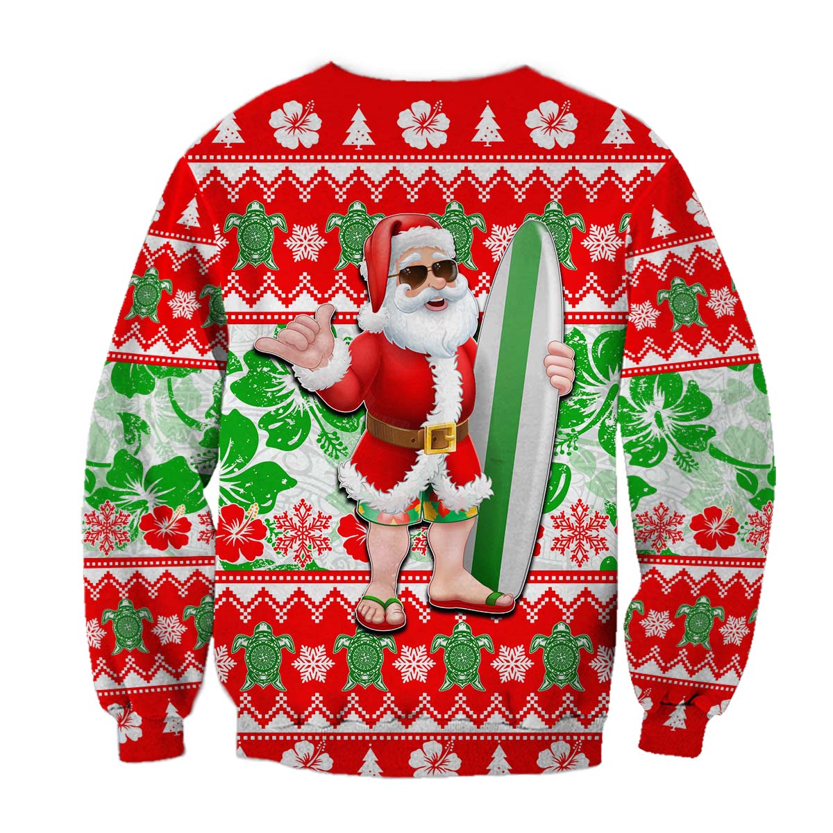 Hawaii Mele Kalikimaka Christmas Sweatshirt Cool Santa Claus LT6 - Polynesian Pride