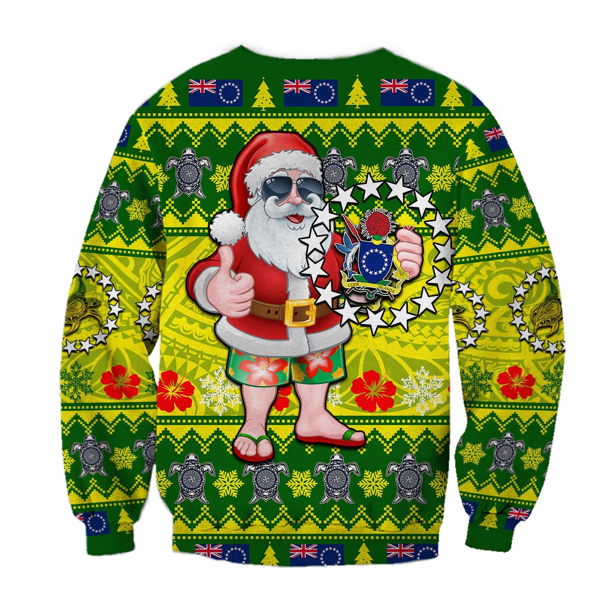 Cook Islands Christmas Sweatshirt Cool Santa Claus LT6 - Polynesian Pride