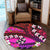 Hawaii Plumeria Polynesian Round Carpet - Hope - Purple - AH Round Carpet Purple - Polynesian Pride