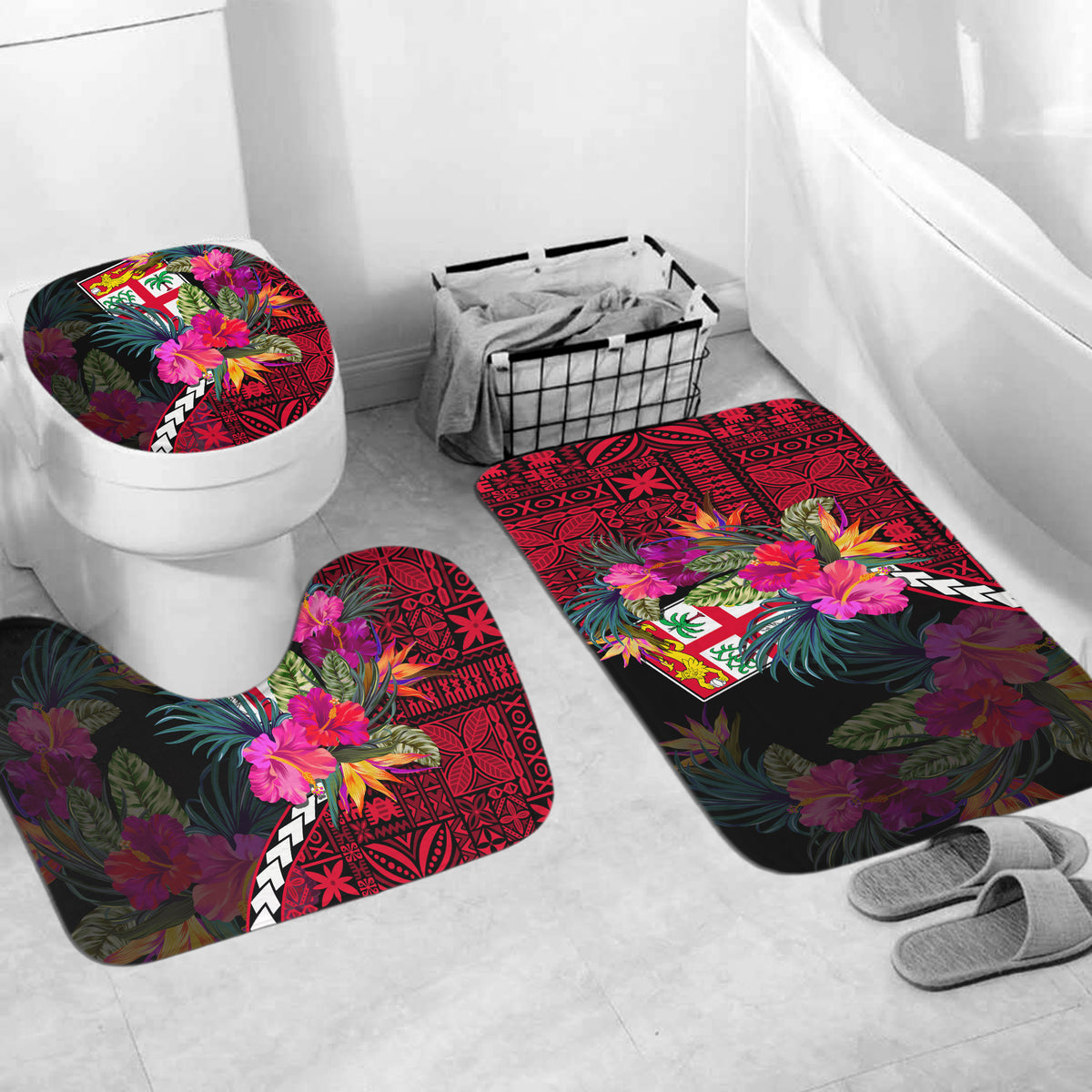 Fiji Bathroom Set Polynesian With Hibiscus No.2 LT6 - Polynesian Pride