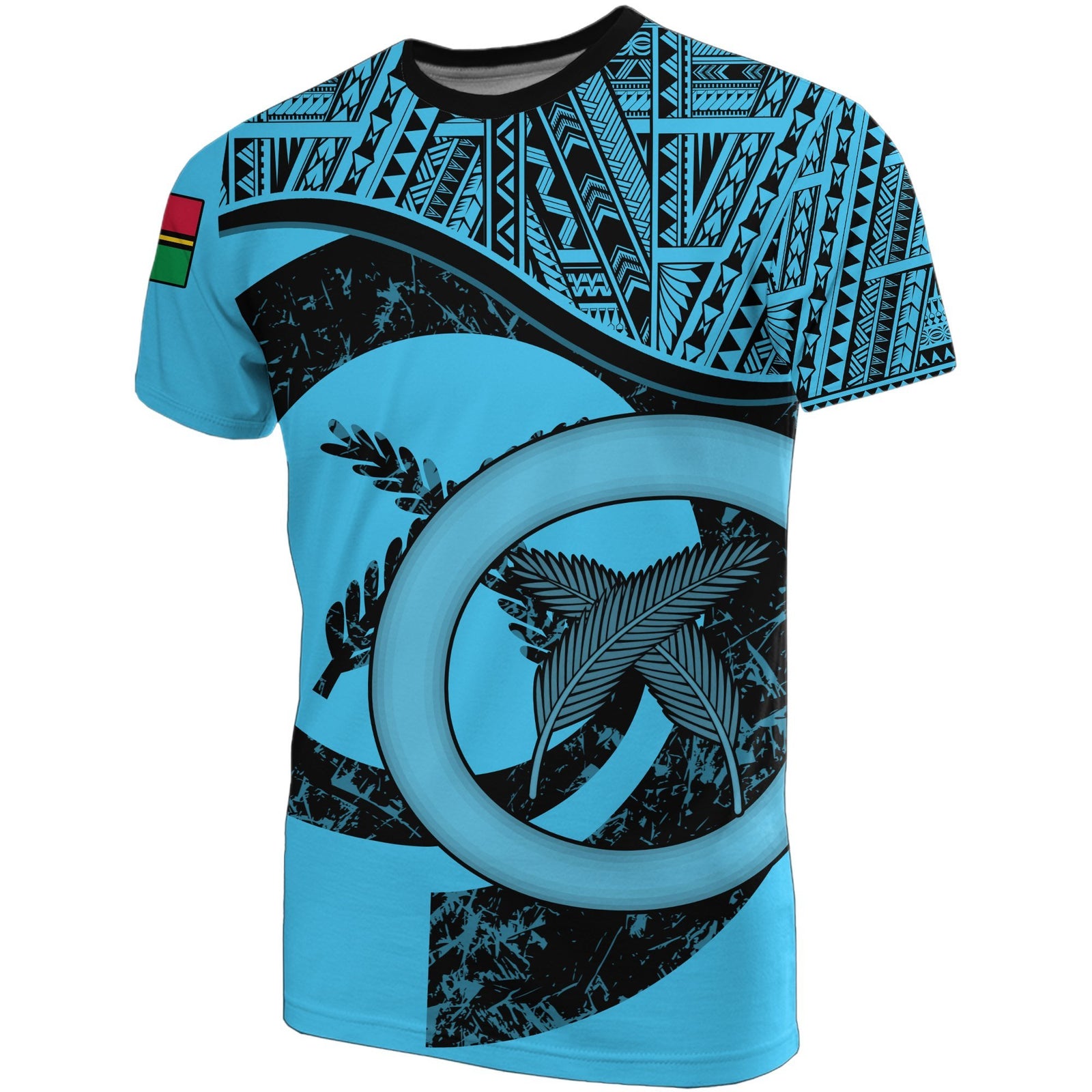 Vanuatu T Shirt Vanuatuan Flag Bleu Clair A02 Unisex Art - Polynesian Pride