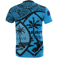 Guam T Shirt Guam Flag Blue A02 - Polynesian Pride