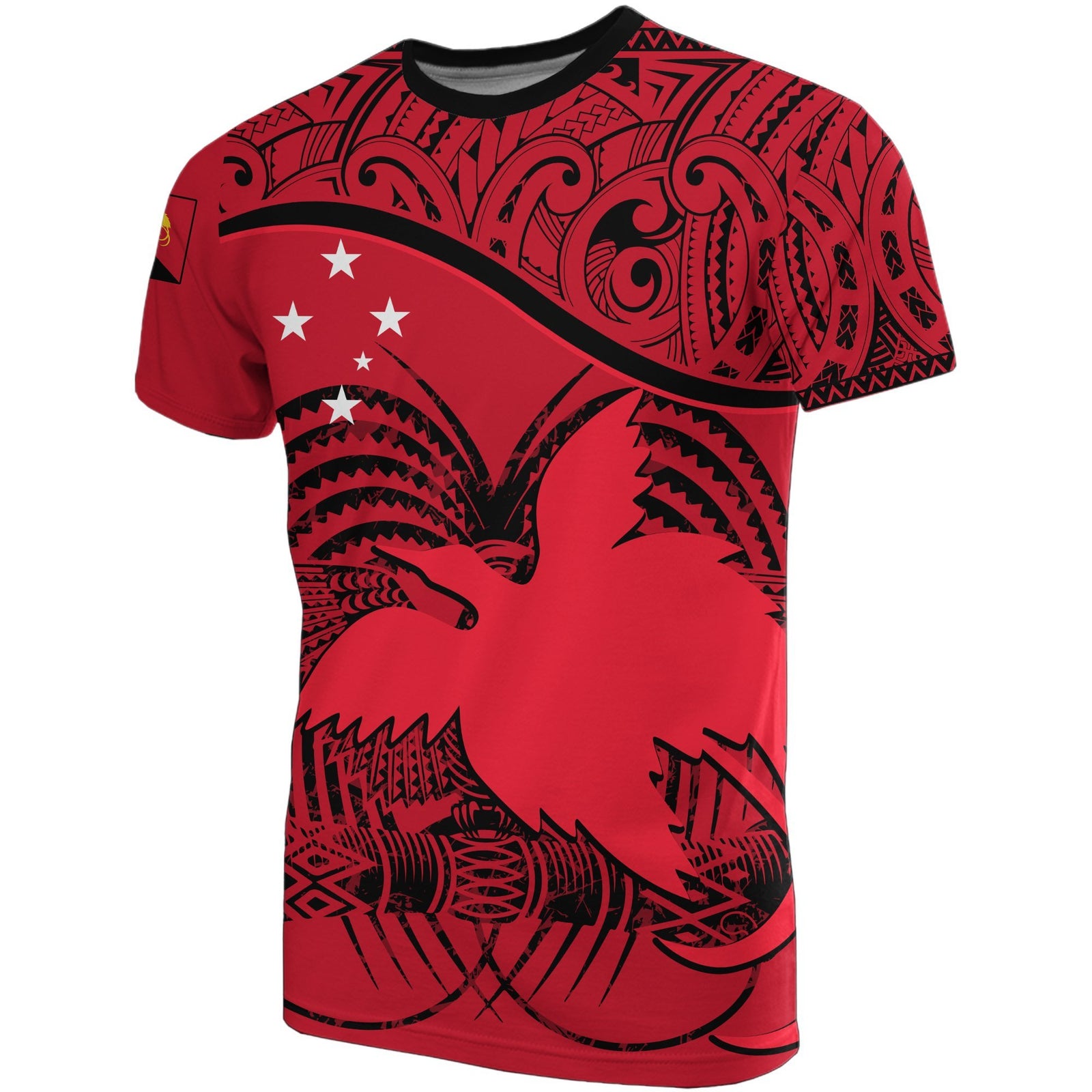 Papua New Guinea T Shirt Papua New Guinea Flag Coat Of Arms Red A02 Unisex Red - Polynesian Pride