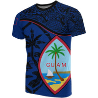 Guam T Shirt Guam Flag Blue A02 Unisex Dark Blue - Polynesian Pride