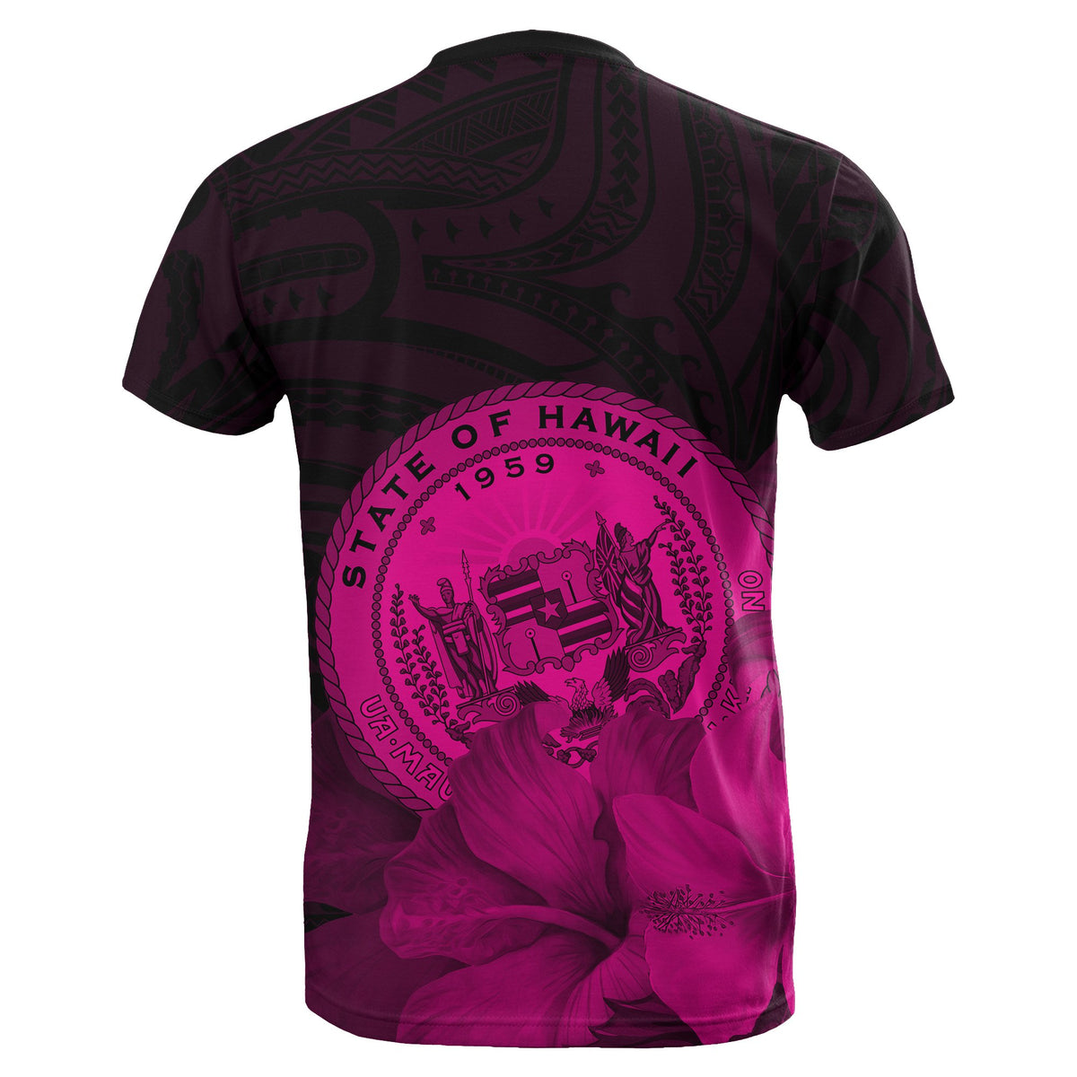 Hawaii State Hibiscus Pink Polynesian T Shirt Floral Style - Polynesian Pride