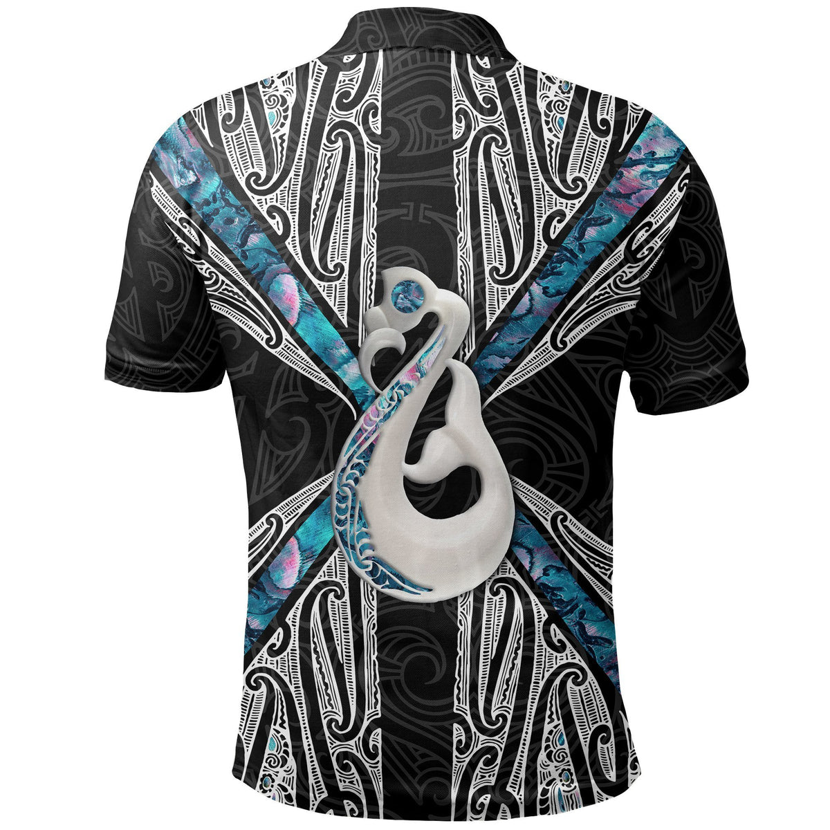 Maori Moko Tattoo Polo Shirt, Manaia Paua Shell Golf Shirts - Polynesian Pride