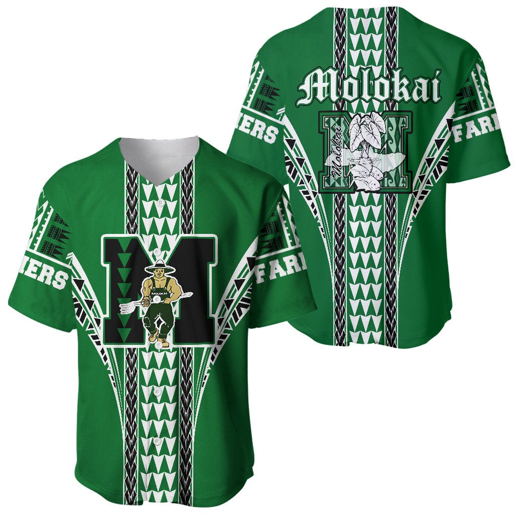Hawaii Baseball Jersey - Molokai High Baseball Jersey Shirt AH Green - Polynesian Pride
