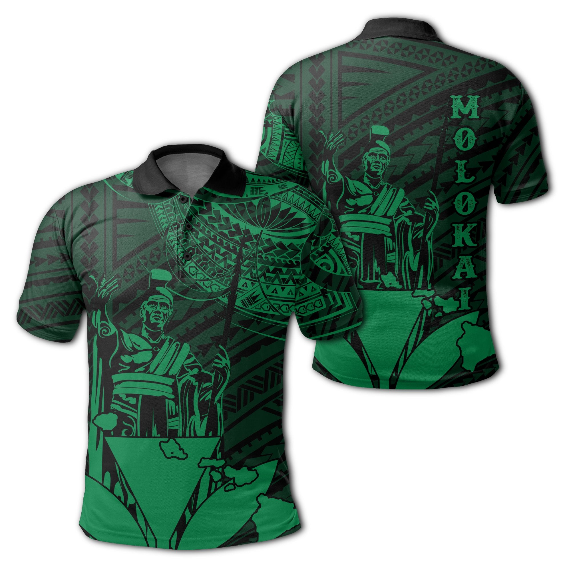 hawaiian-king-kanaka-map-polynesian-molokai-polo-shirt-green-hala-style-ah