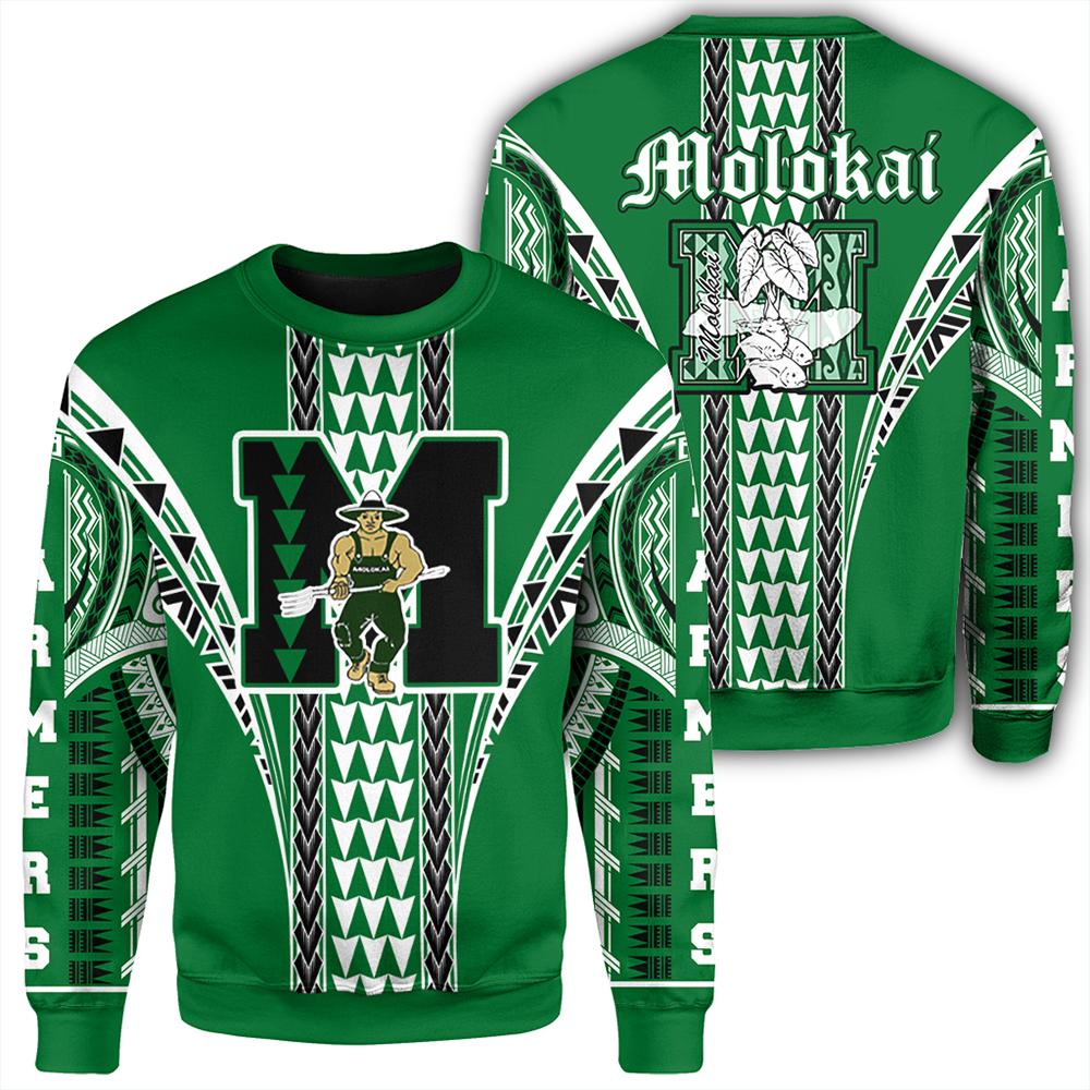 Hawaii - Molokai High Sweatshirt - AH Unisex Green - Polynesian Pride