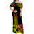 PNG Hibiscus Tribal Pattern Off Shoulder Long Dress Motuan Reggae Color LT7 Long Dress Black - Polynesian Pride