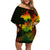 PNG Off Shoulder Short Dress Motuan Pattern - Reggae LT7 Women Reggae - Polynesian Pride