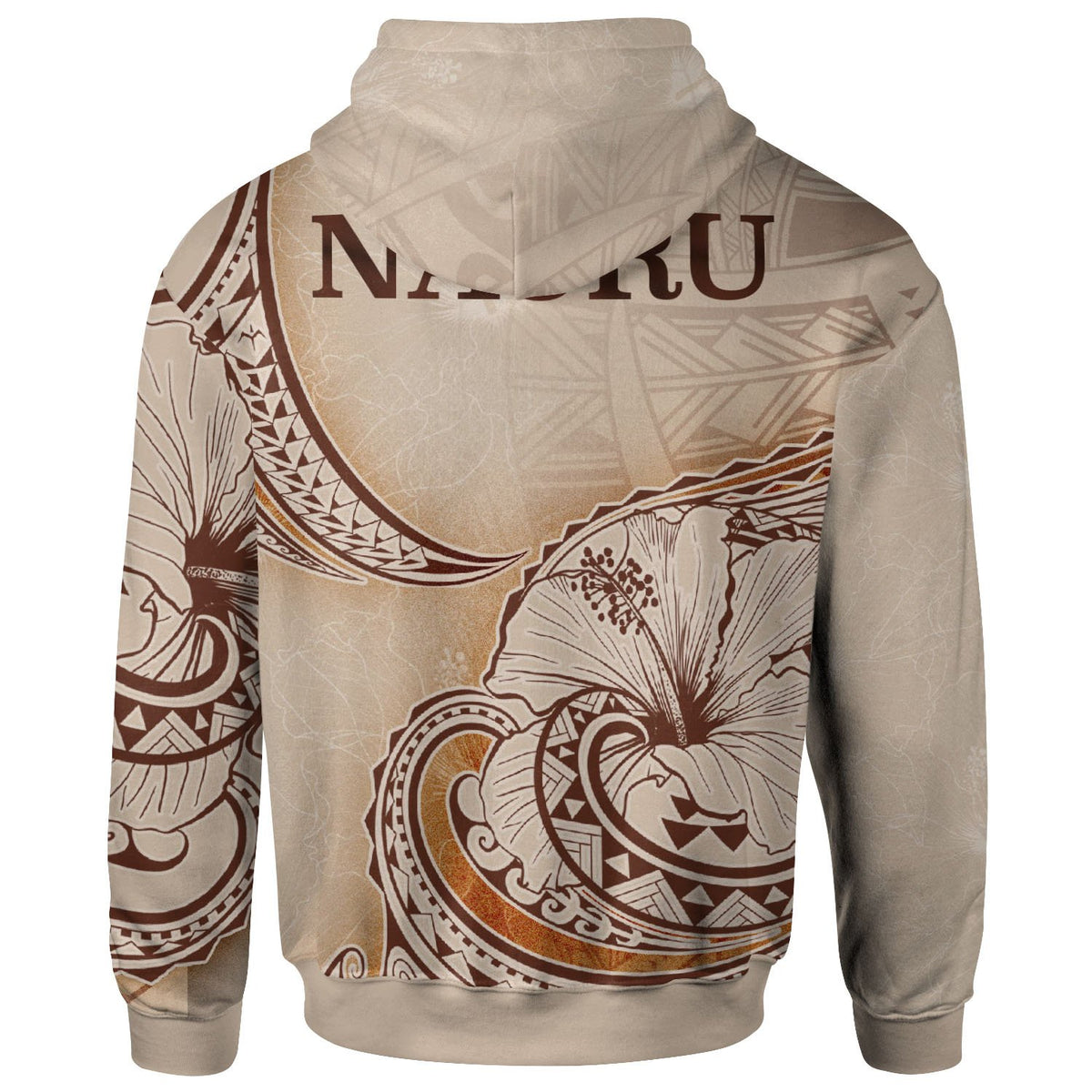 Nauru Hoodie Hibiscus Flowers Vintage Style - Polynesian Pride