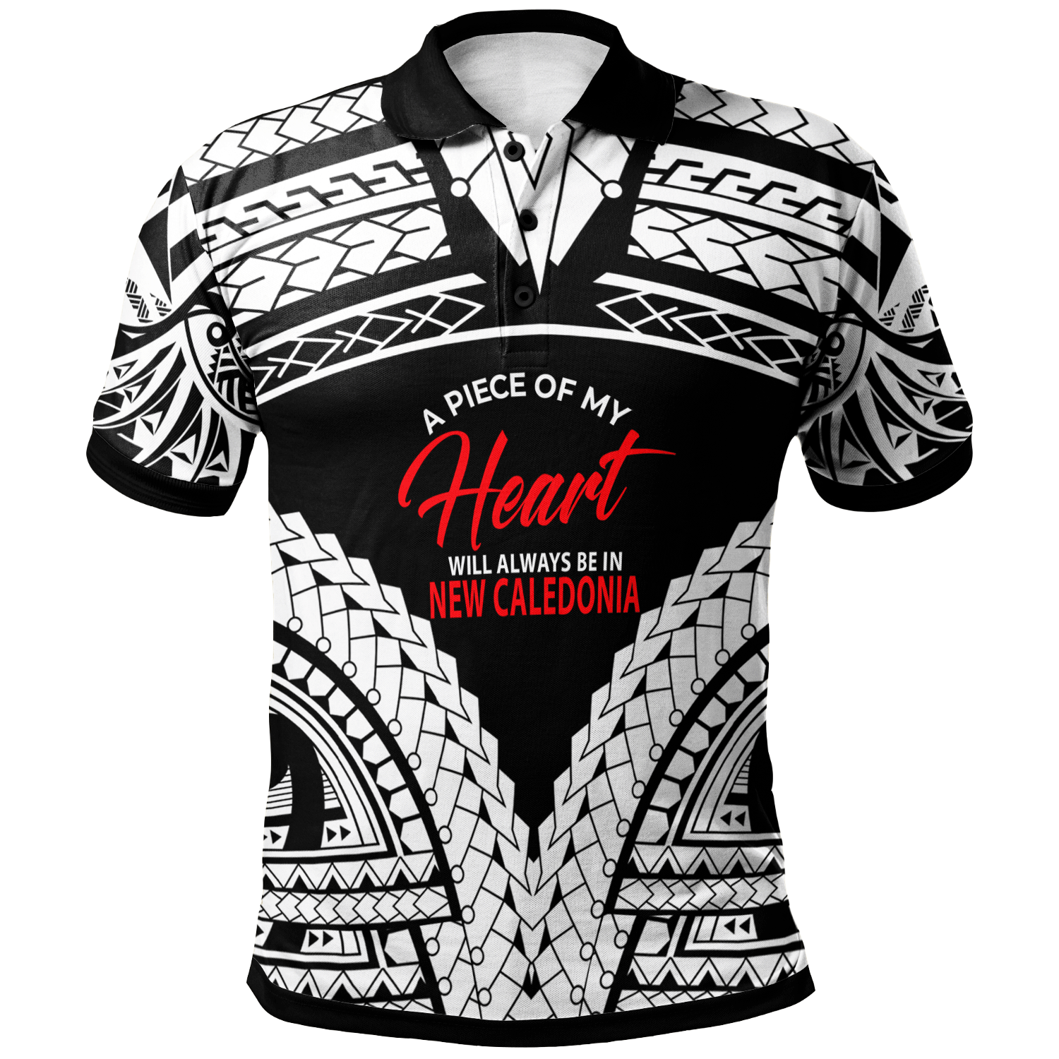 New Caledonia Polo Shirt A Piece Of My Heart White Color Unisex White - Polynesian Pride