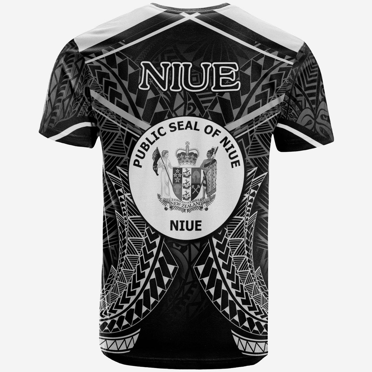 Niue T Shirt Niue Seal With White Line Style - Polynesian Pride