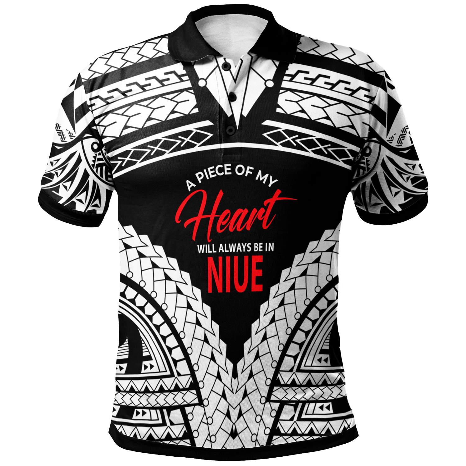 Niue Polo Shirt A Piece Of My Heart White Color Unisex White - Polynesian Pride