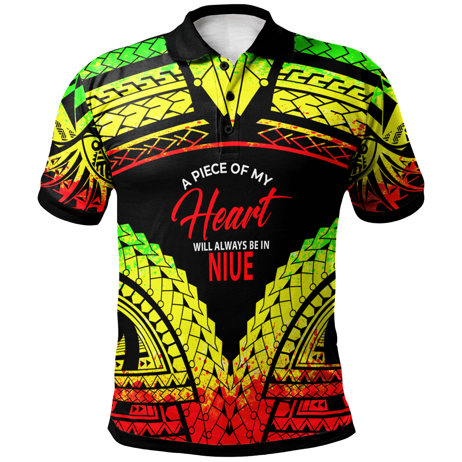 Niue Polo Shirt A Piece Of My Heart Unisex Reggae - Polynesian Pride