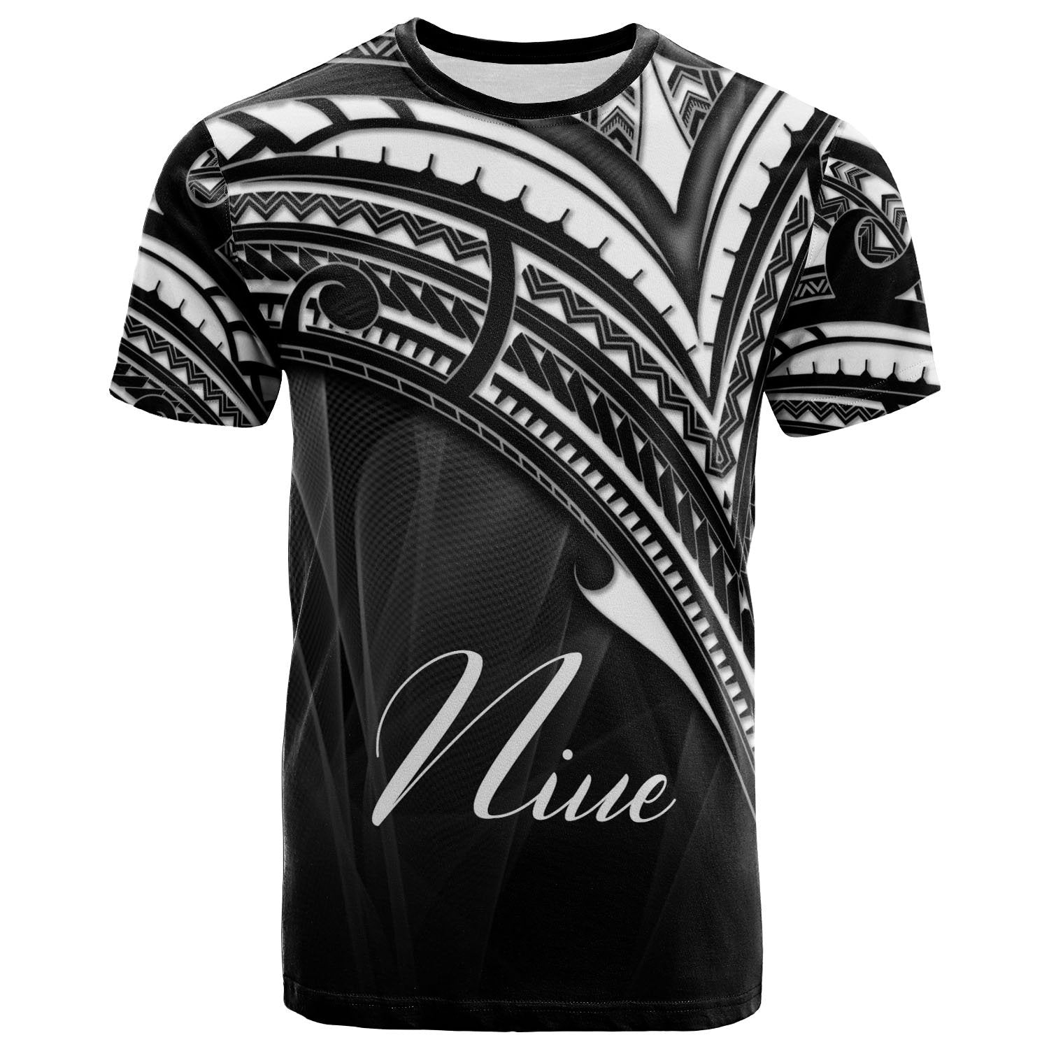 Niue T Shirt Cross Style Unisex Black - Polynesian Pride