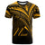 Niue T Shirt Gold Color Cross Style Unisex Black - Polynesian Pride