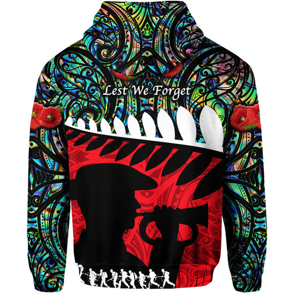 (Custom Personalised) New Zealand Maori ANZAC Long Sleeve Shirt Remembrance Soldier - Black LT8 main image 1