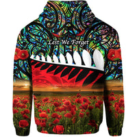 New Zealand Maori ANZAC Hoodie Poppy Vibes Paua Shell LT8 - Polynesian Pride